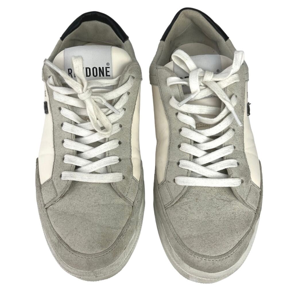 Re/Done Gray Cream Low Top Lace Up Casual 90s Sustainable Skate Sneakers Size 35 - Picture 2 of 5